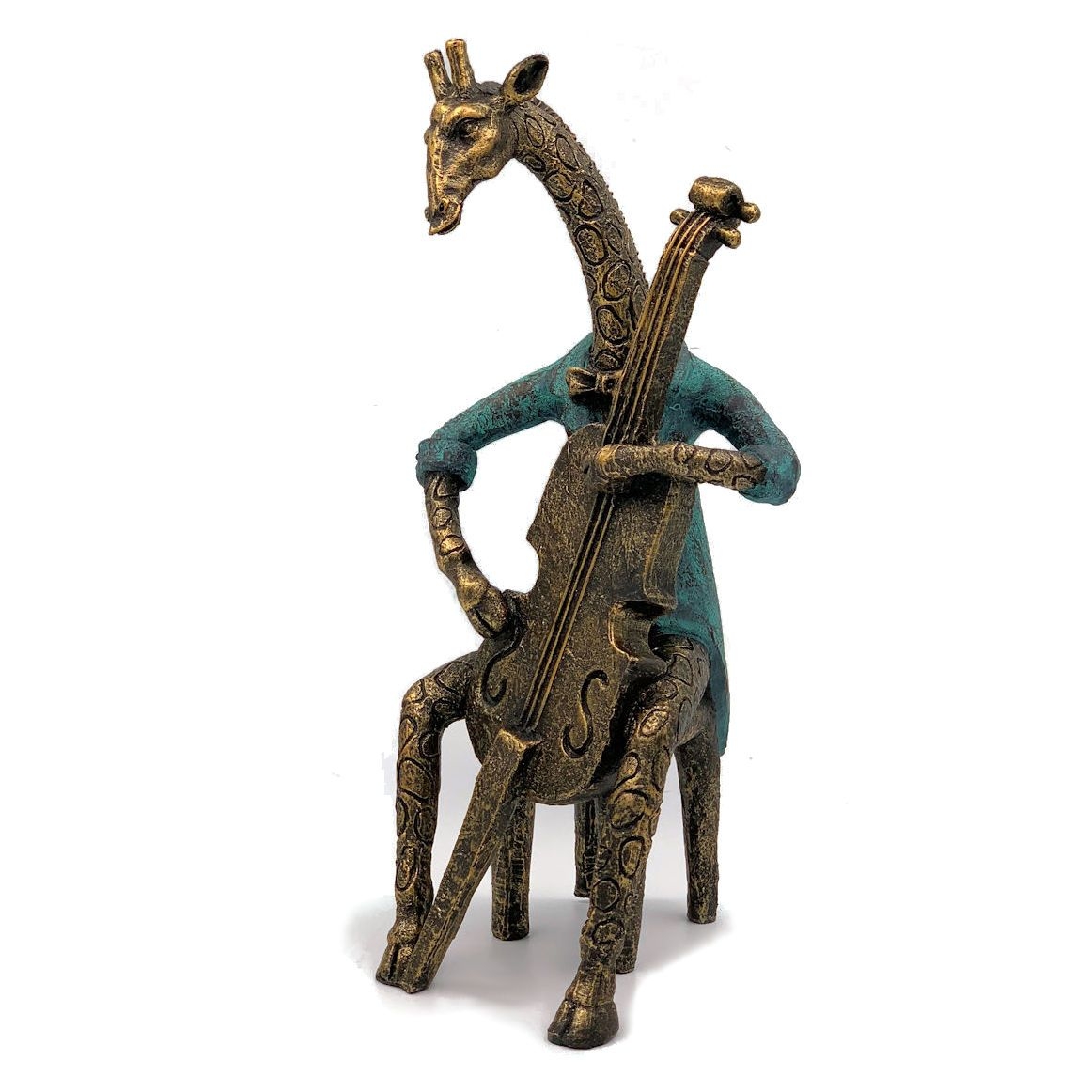 Giraffe Playing Chello – Blue Ornaments