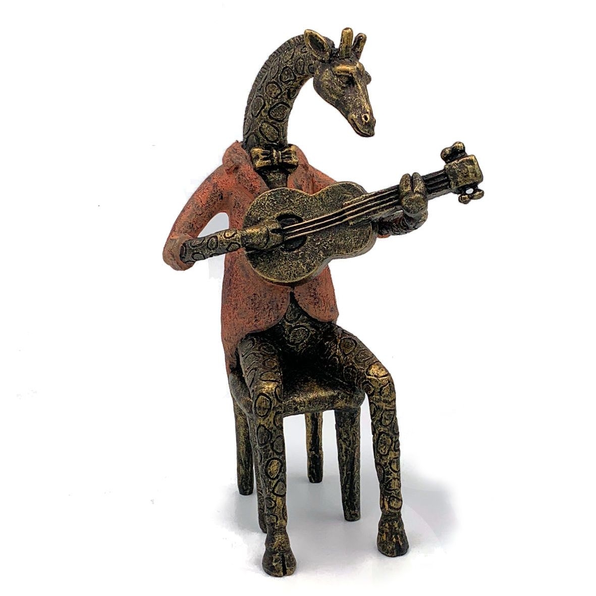 Giraffe Playing Guitar – Red Ornaments