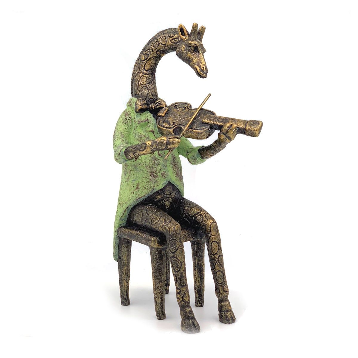 Giraffe Playing Violin – Green Ornaments