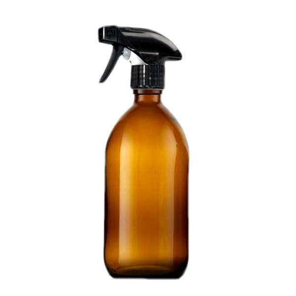 Amber Glass Bottle (500ml) with Trigger Spray – By The Cleaning Cabinet