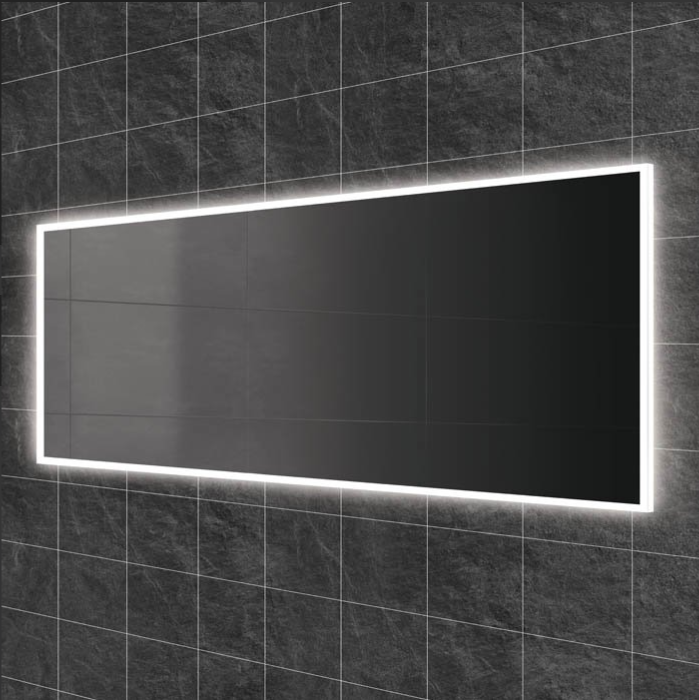 HiB Globe – Rectangular LED Illuminated Bathroom Mirror – Globe 140: H60 X W140 x D4.5cm – HiB LED Illuminated Bathroom Mirrors – Stylishly