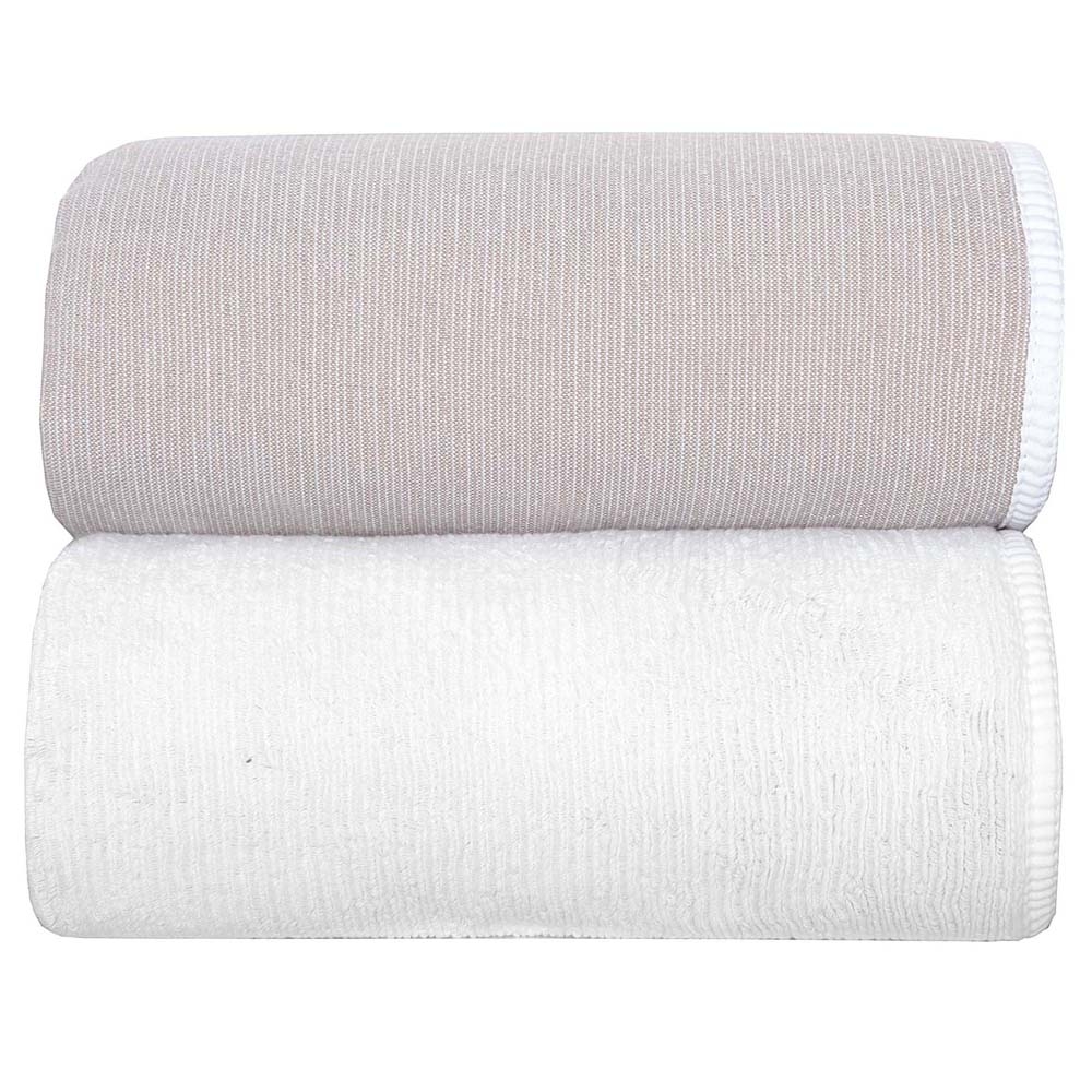 Graccioza – Double Tone Towels – Stone – Bath Sheet – Beige / White – 100% Cotton / 600 GSM – 50cm x  100cm