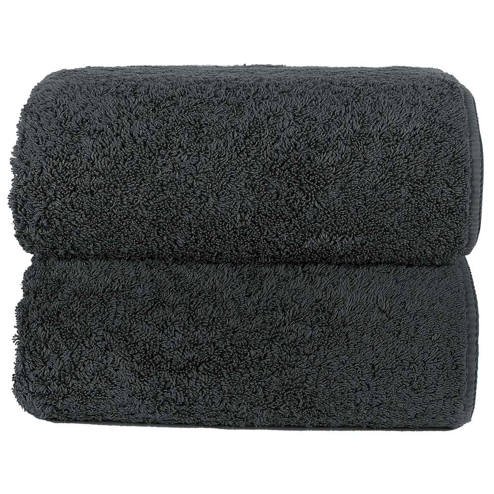 Graccioza – Long Double Loop Towels – Storm – Bath Sheet – Black – 100% Cotton / 700 GSM – 50cm x  100cm