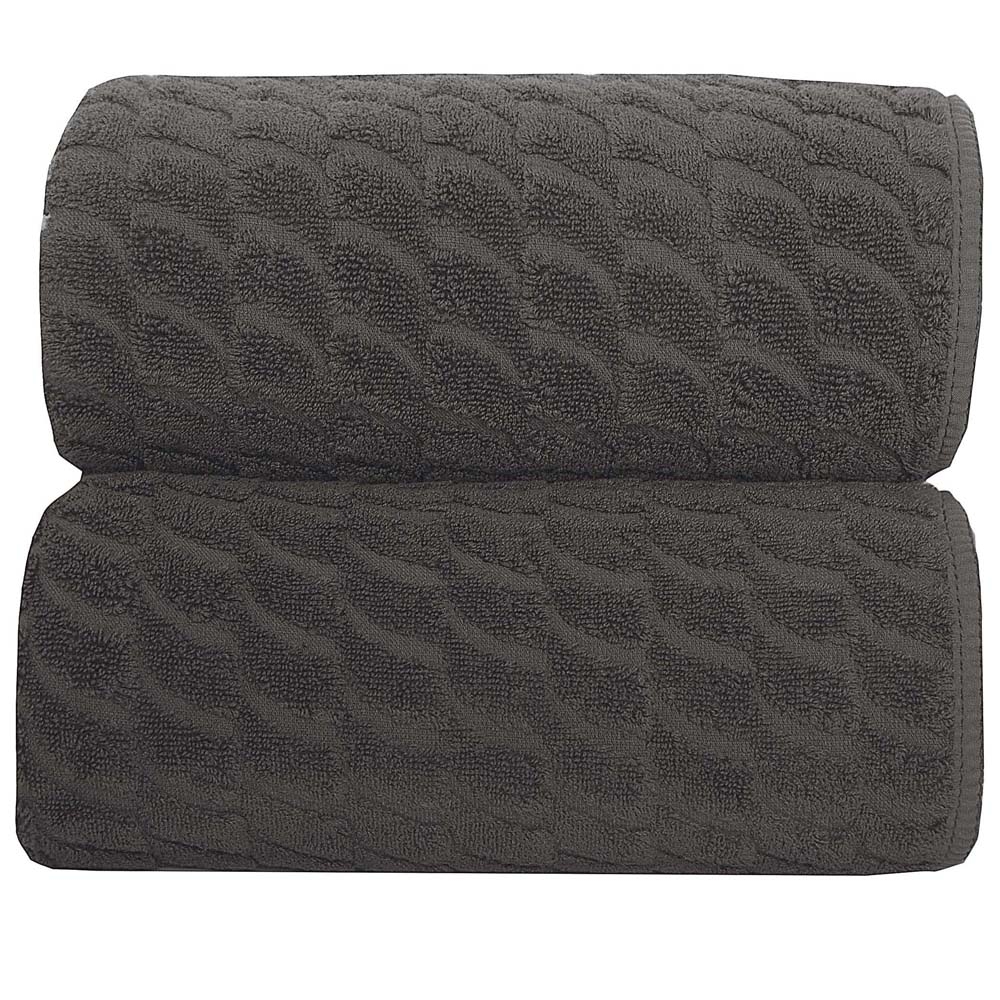 Graccioza – Wave Towels – Storm – Hand Towel – Black – 100% Cotton / 600 GSM – 50cm x  100cm