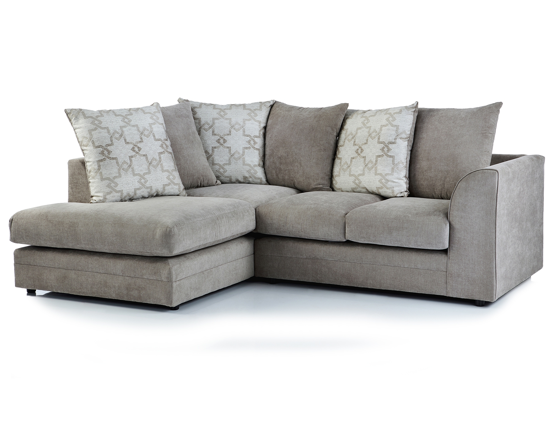 Graceland Fabric 4 Seater Corner Sofa – Left Hand Facing – Beige – The Online Sofa Shop