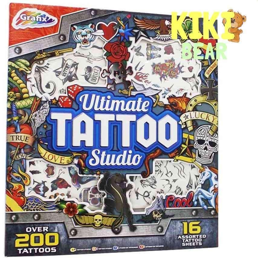 Grafix Ultimate Temporary Tattoo Studio – Over 200 included – Kiki Bear