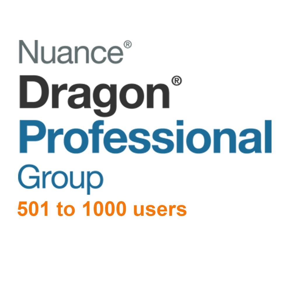 Nuance Dragon Professional Group 15 Volume License 501 – 1000 Users