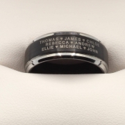 Personalised Grandchildren Black Silver Wonder Ring UK N / US 6.5 / 8mm – Rock Solid Rings