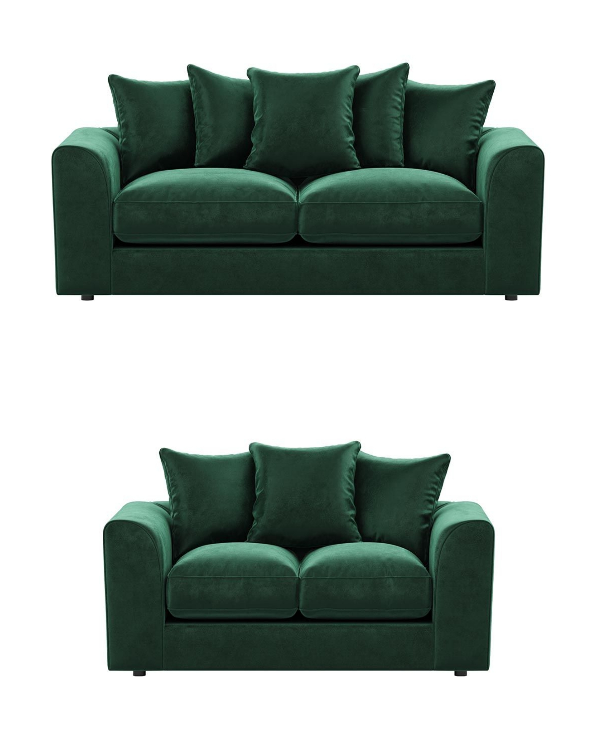 Brooklyn Green Plush 3 + 2 Seater Sofa Set – The Online Sofa Shop