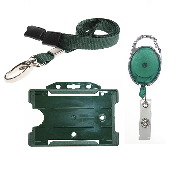 ID Badge Set Metal Clip – Green – Lanyards & Card Holder – PCL Media