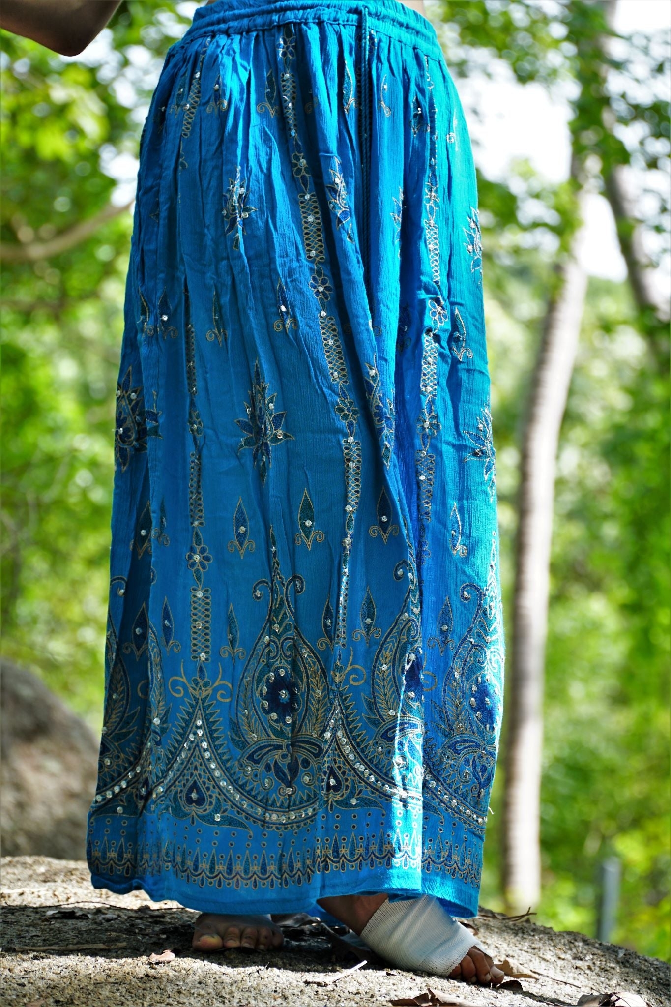 Boho Skirt – Blue – The Karmic Chameleon