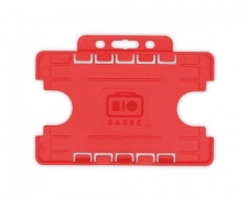 Red Dual-Sided BIOBADGE Open Faced ID Card Holders – Landscape (Pack of 100) – Smartcard & Printer Supplies – Signalman ID