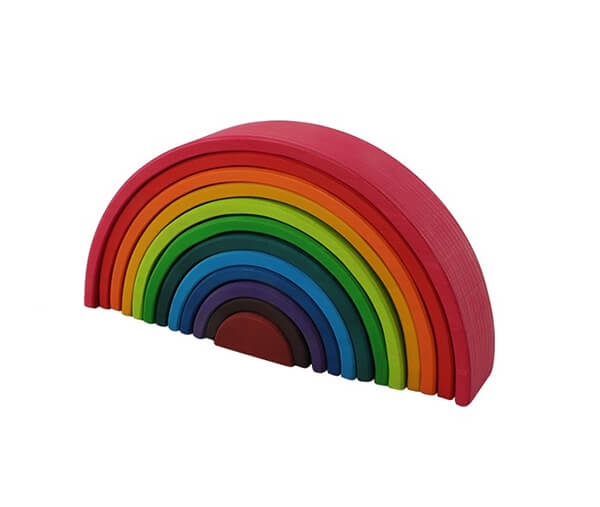 12 Piece Rainbow Stacking Blocks Set – Children’s Toys By Wood Bee Nice