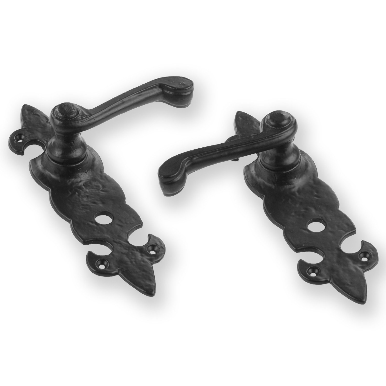 Fleur De Lis Lever Handle Black