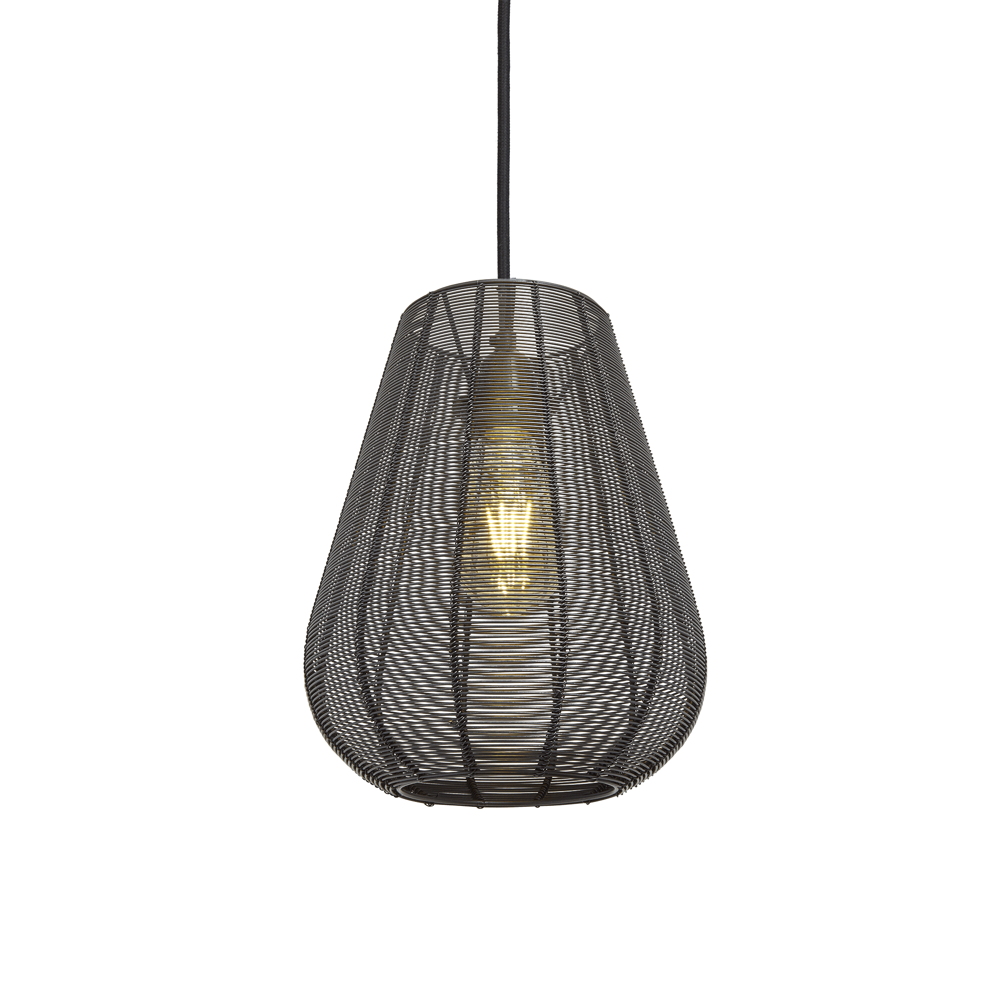 Industville – Handcrafted Wire Cage Pendant – 8 Inch – Drop – Ceiling Light – Light Shade – Black Colour – Pewter / Brass Material – 29 CM X 21 CM X 21 CM