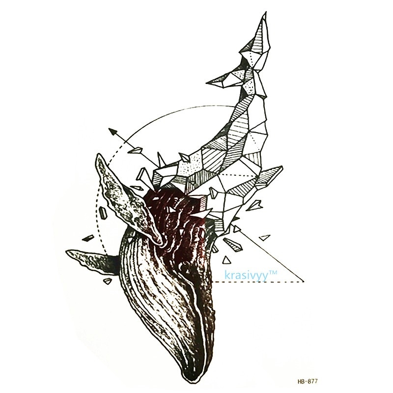 Temporary Tattoo HB-877 Geometric Whale – Temporary Tattoos – Dublin Body Paint