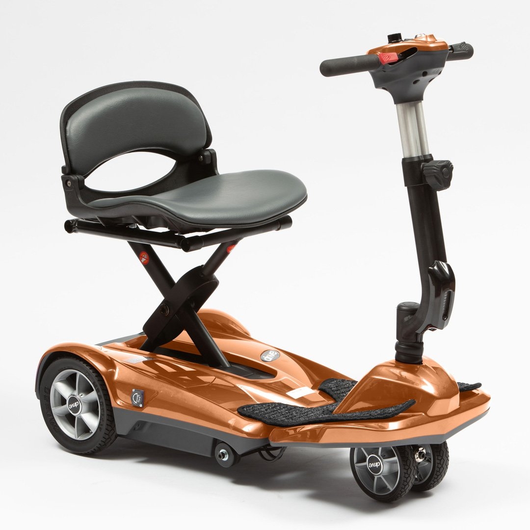 HW009 Dual Wheel Automatic Fold Mobility Scooter – Copper