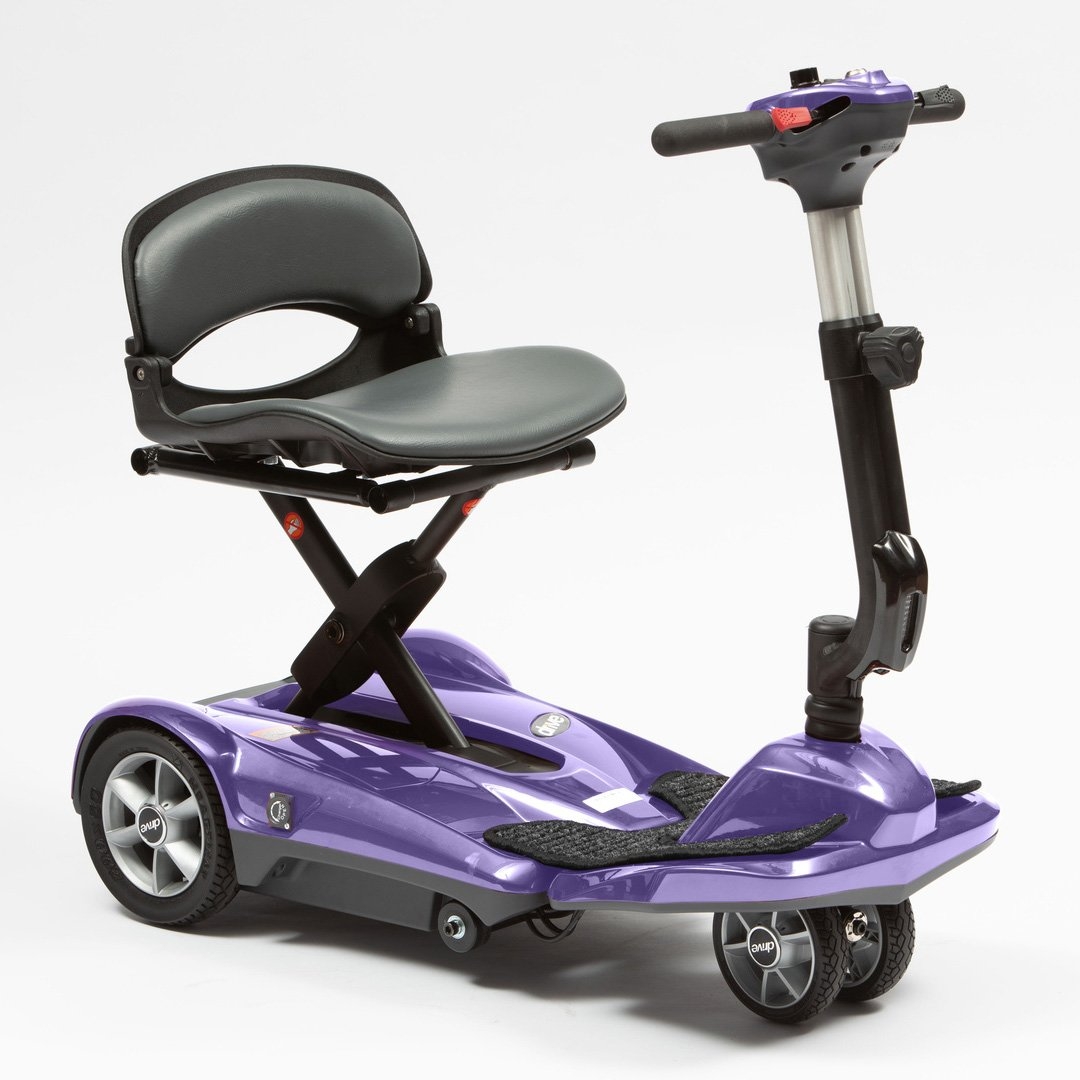 HW009 Dual Wheel Automatic Fold Mobility Scooter – Purple