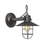 Industville – Harbour – 6 Inch – Wall Light Fixture – Black / Grey Colour – Pewter / Brass Material – 24 CM X 23 CM X 32 CM