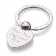 Satin Chrome Heart Keyring