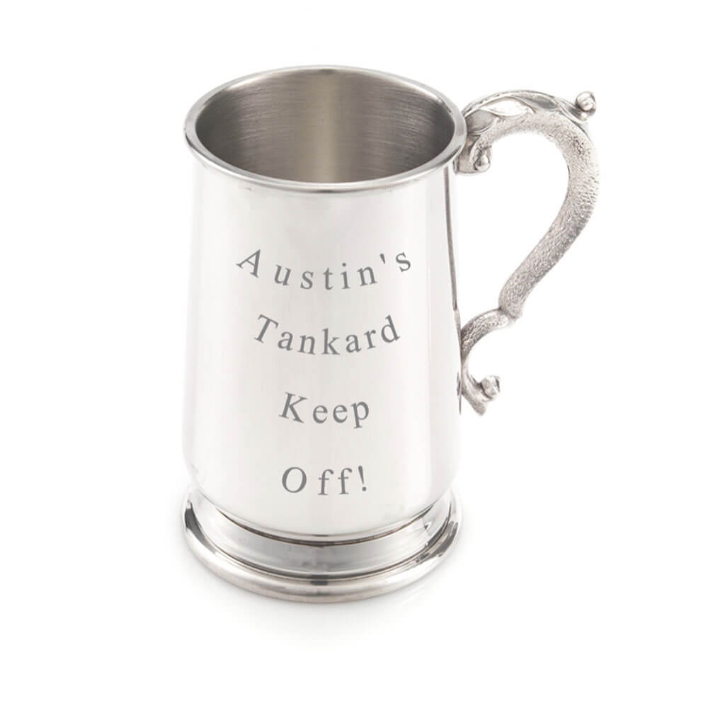 Heavy Gauge Handmade Jacobean Pewter Tankard