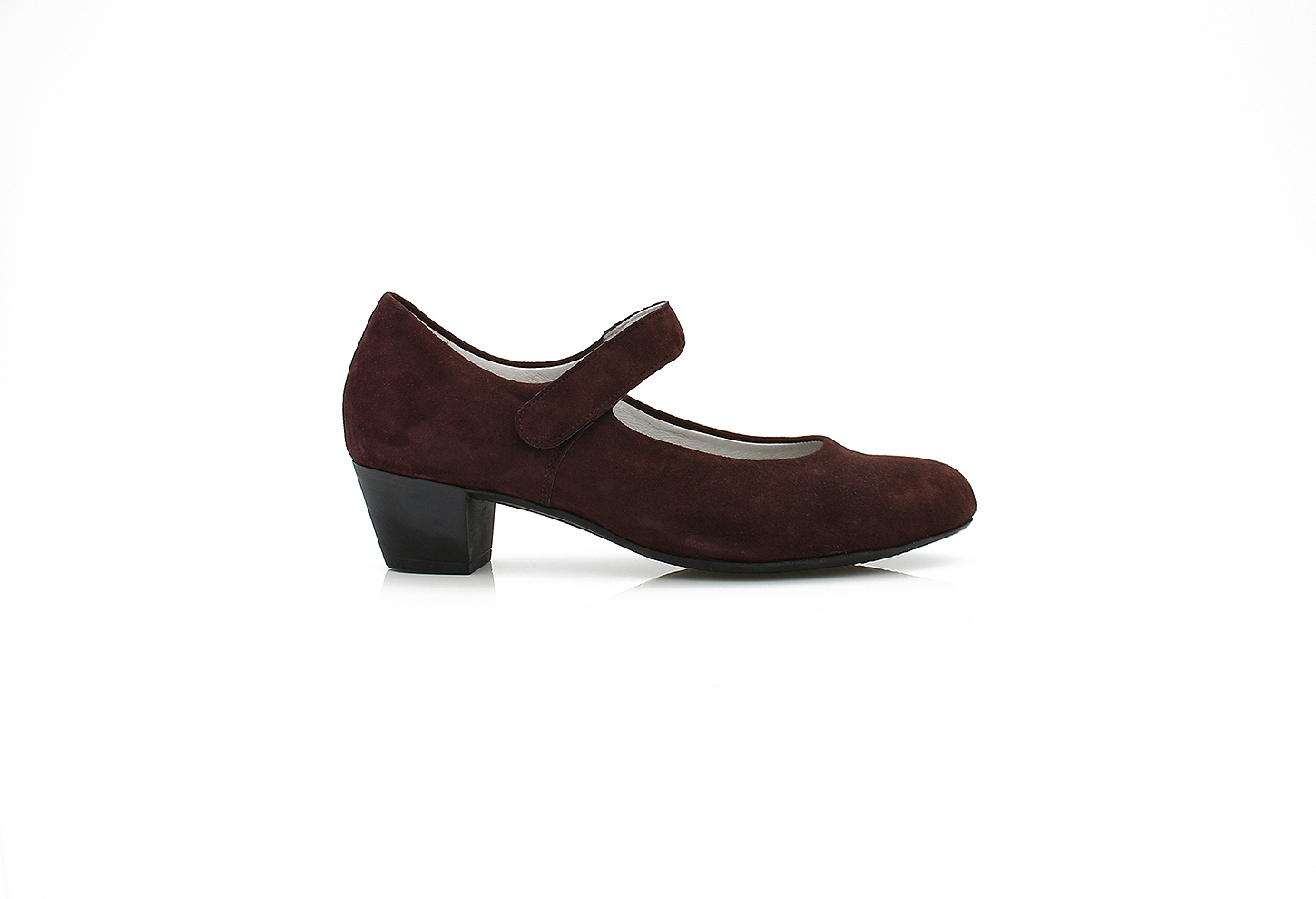 Waldlaufer Womens Waldläufer Hilaria – Prune Formal Court Shoes – Velcro – Suitable For Orthotics – Size 5 – Purple – Suede / Leather