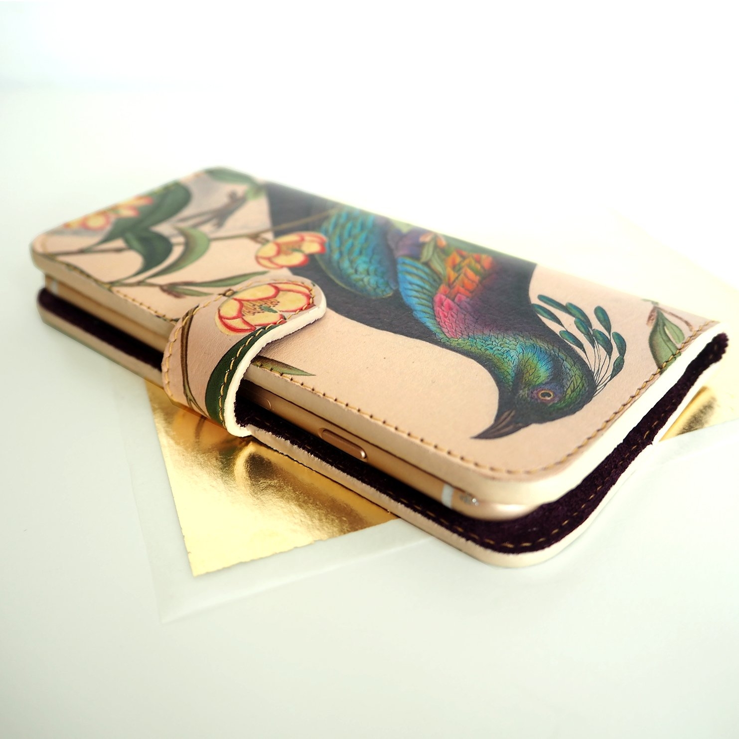 Leather Folio Phone Case – Himalaya – iPhone 8 / No personalisation / Turquoise