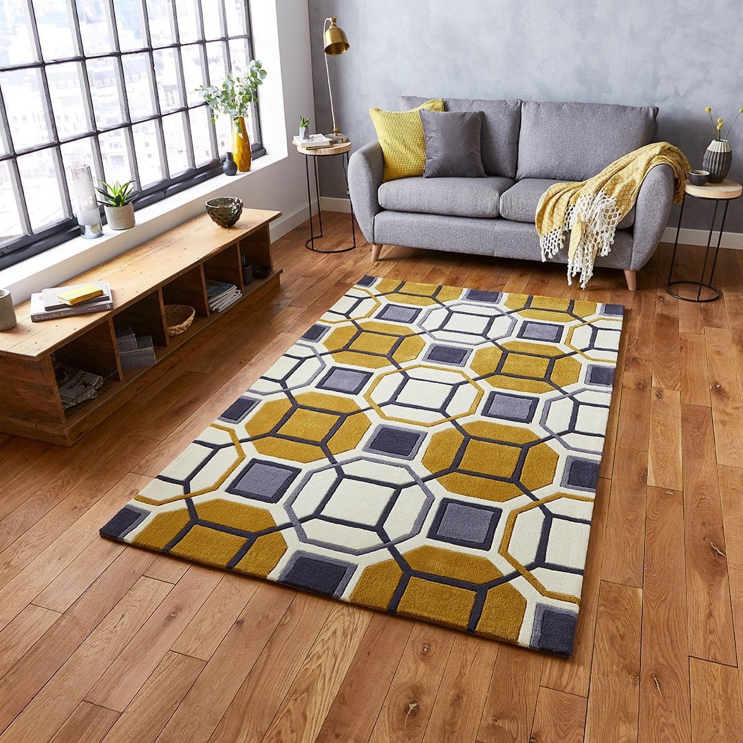 Think Rugs – Hong Kong 9238 Ivory/Yellow 150 x 230cm / Ivory/Yellow – The Rug Quarter