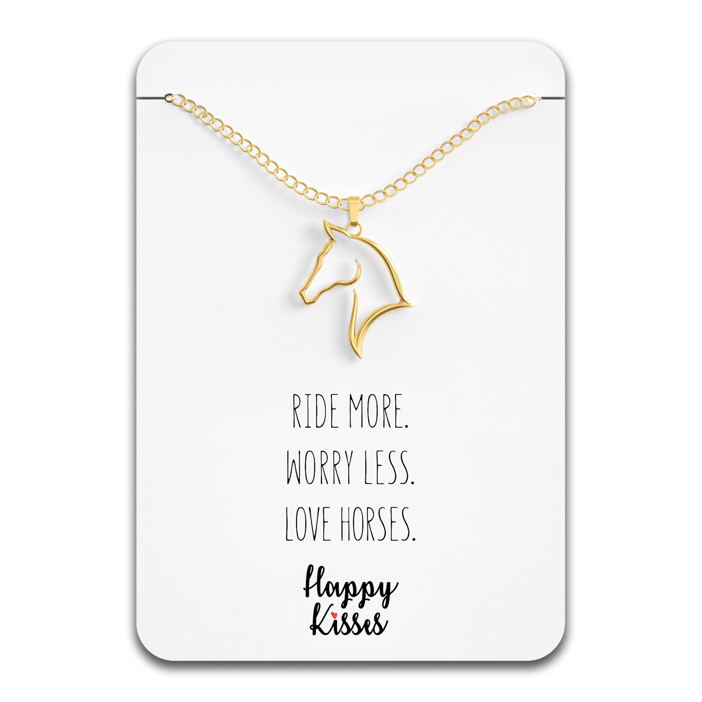 I Love Riding “Horse Necklace” Gold – Happy Kisses