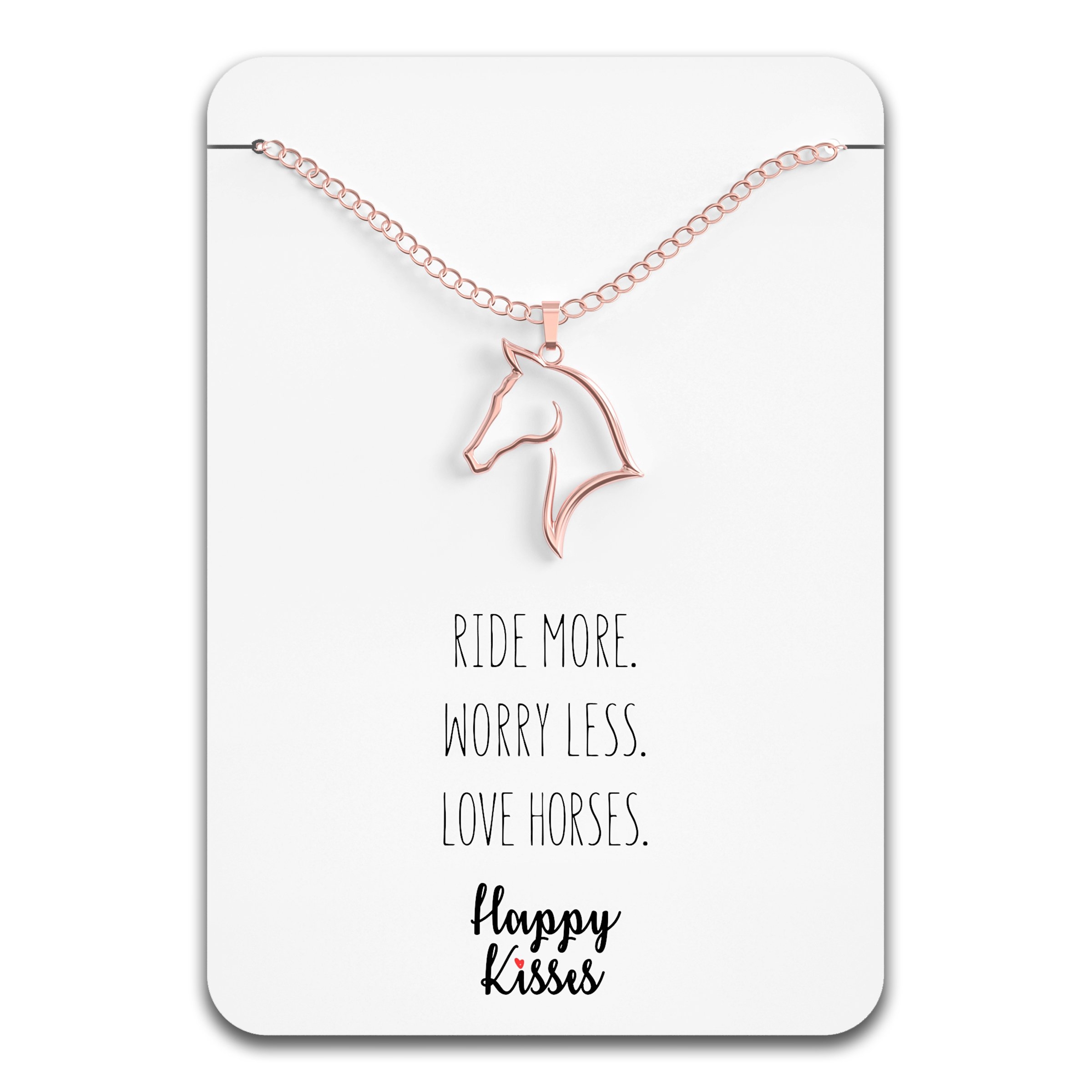 I Love Riding “Horse Necklace” Rose Gold – Happy Kisses