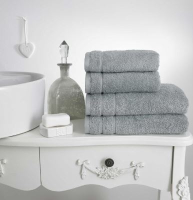 Hotel Accent 600gsm Hand Towel Silver – Tiacare
