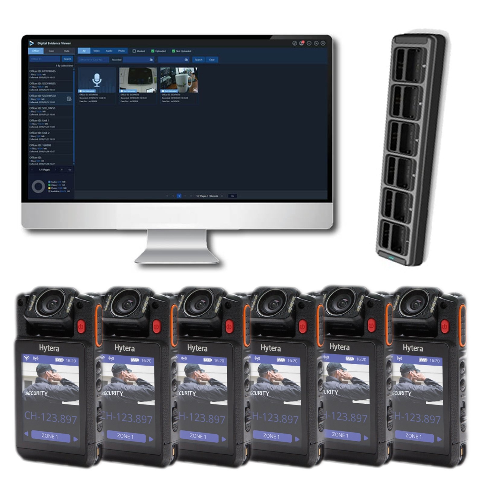 Hytera VM780 Complete BodyCam Kit (6 users) Incl. SmartMDM Software