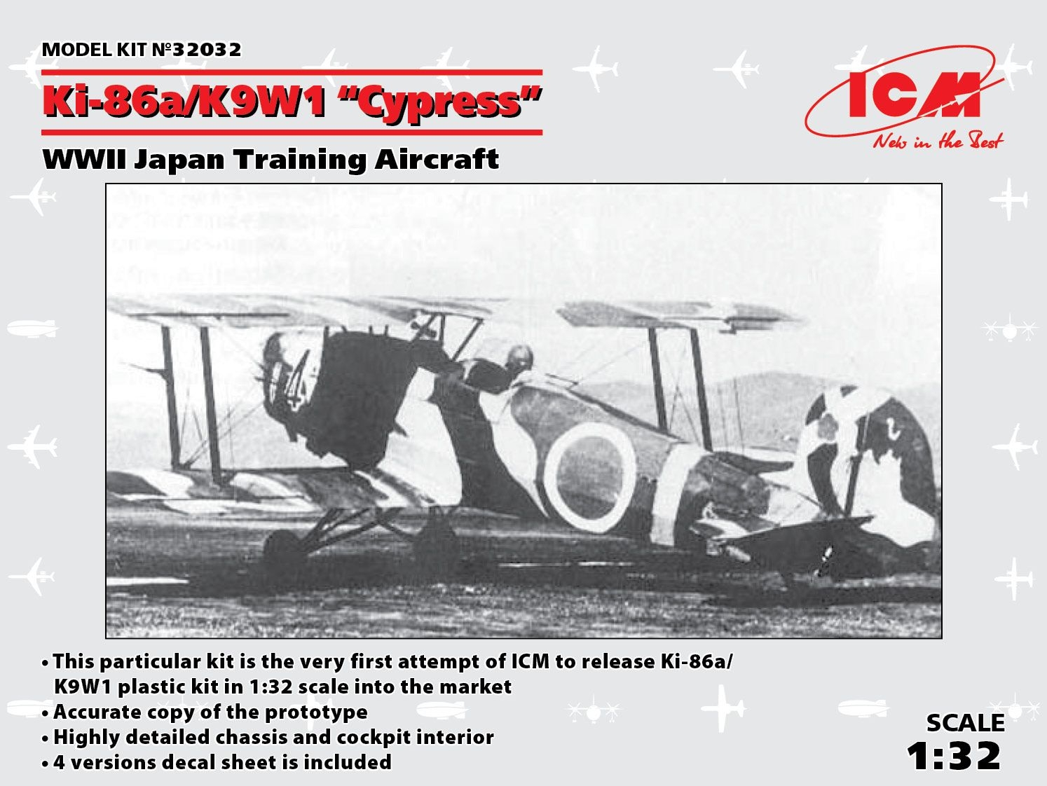 ICM 1/32 Ki-86a/K9W1 “Cypress” WWII Japan Training Aircraft – # 32032 – Model Hobbies
