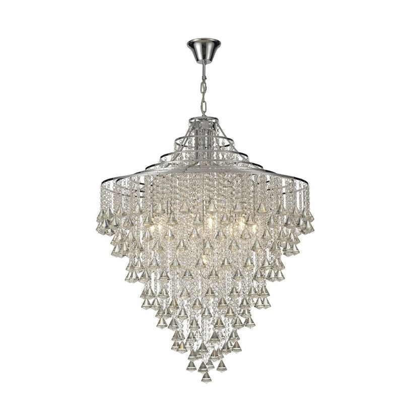 Diyas Inina 9 Light Pendant In Crystal And Polished Chrome Finish IL30773 – Inina Ceiling – Diyas – Daz Lighting