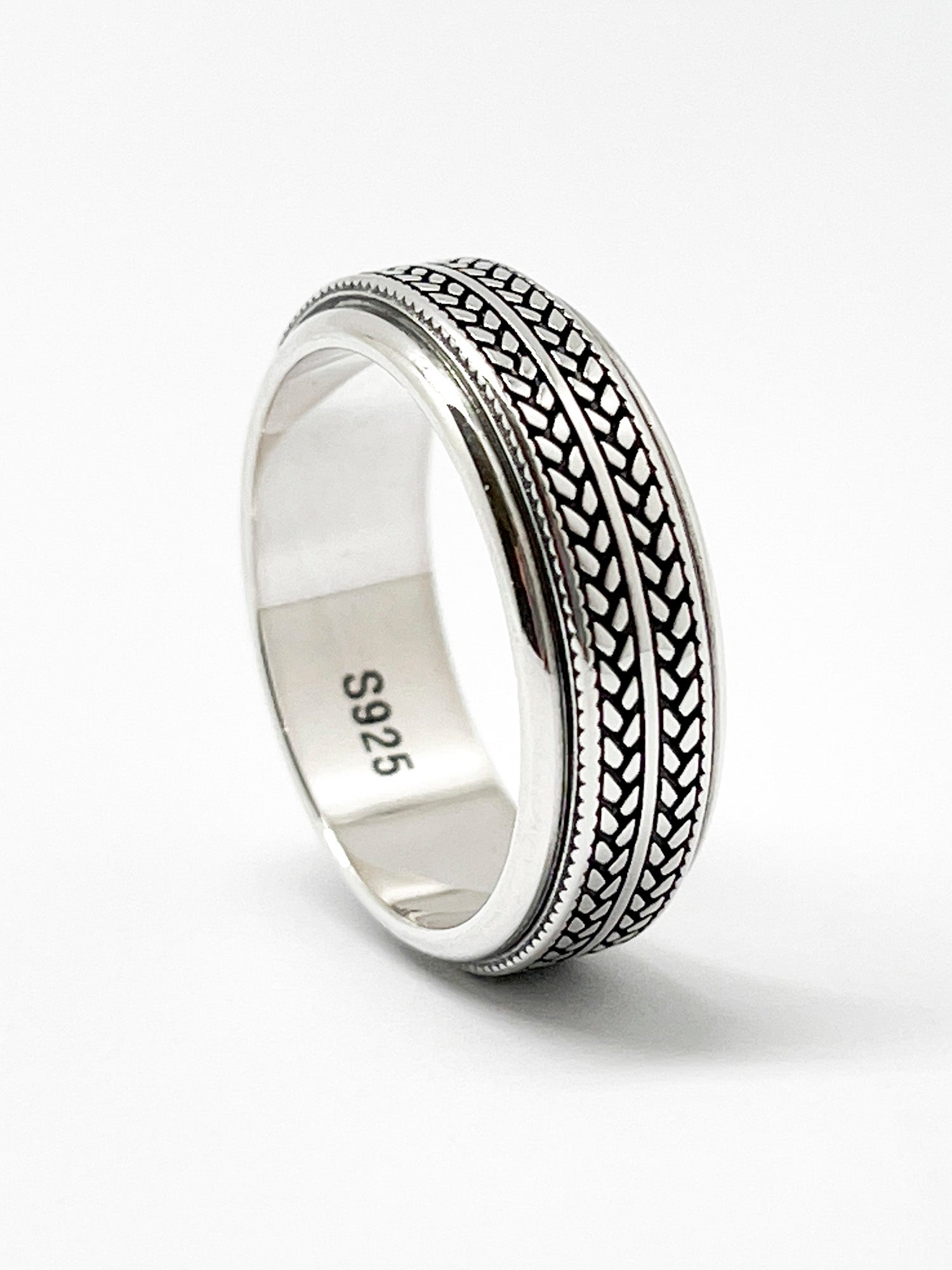 Bspoiled Women’s Men’s Rope Spinner Ring – 10 – BSpoiled