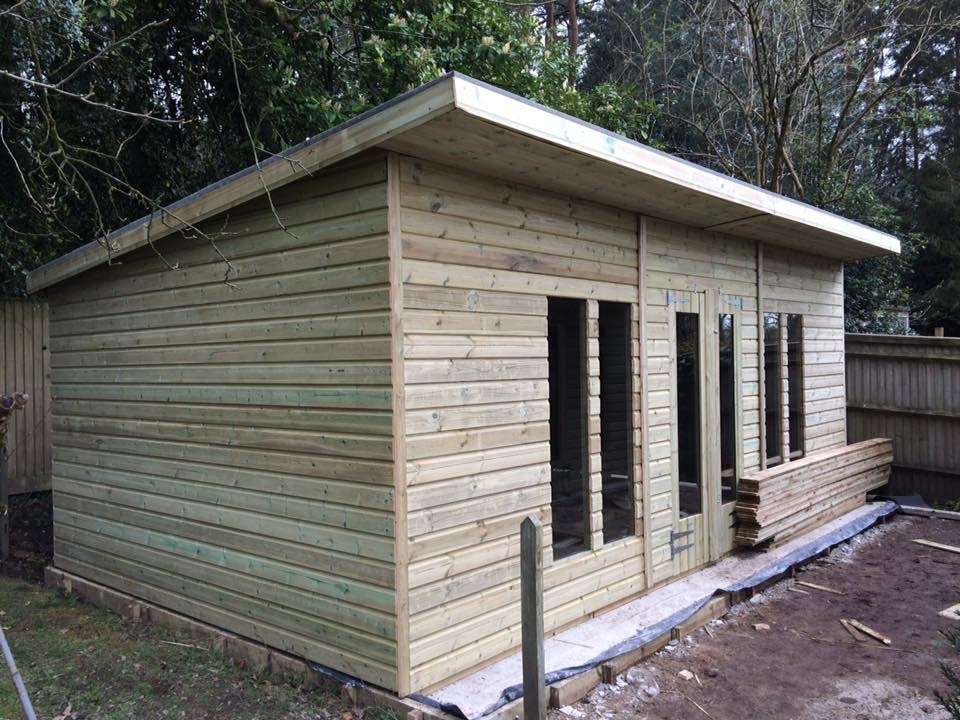20 x 10ft 19mm Pent Ultimate Tanalised Summerhouse 2ft Overhang