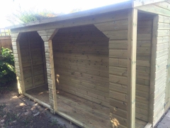 14 x 8ft Wooden Shed With 2ft Log Store