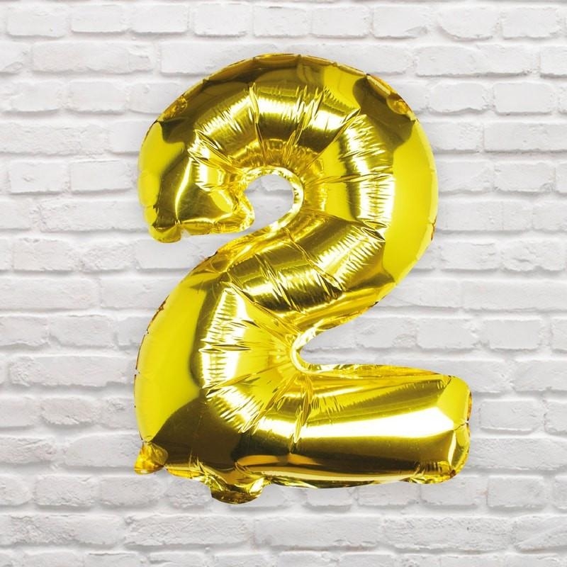 Ginger Ray – Number Balloons 2 – Gold – Party Supplies