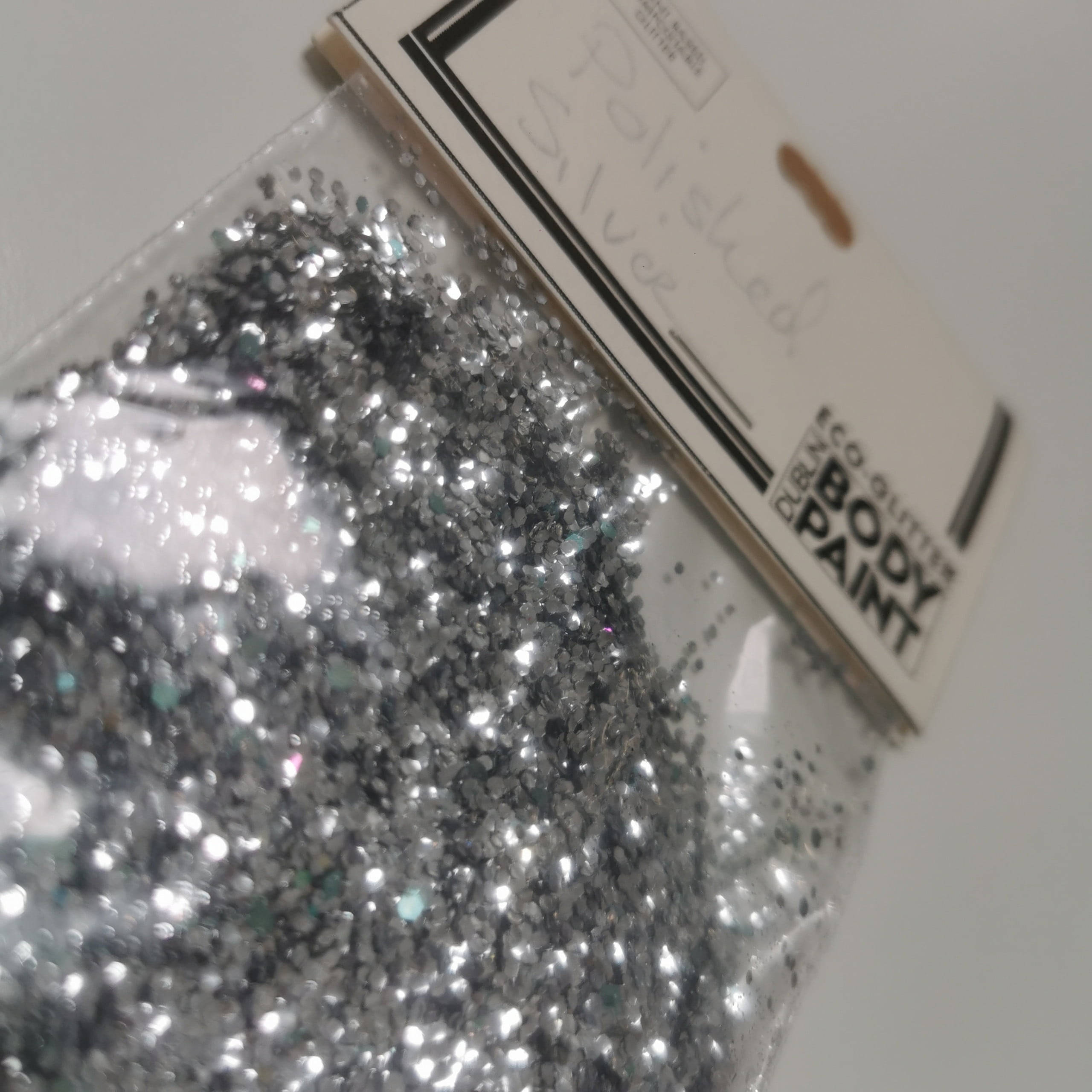 Loose Small Chunky Eco-Glitter – Polished Silver .040′ 15g – Dublin Body Paint