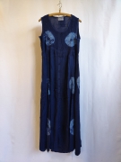 Maxi Polka Tie Dye Sleeveless Dress Navy w/ Light Blue – Portobello Vintage Market