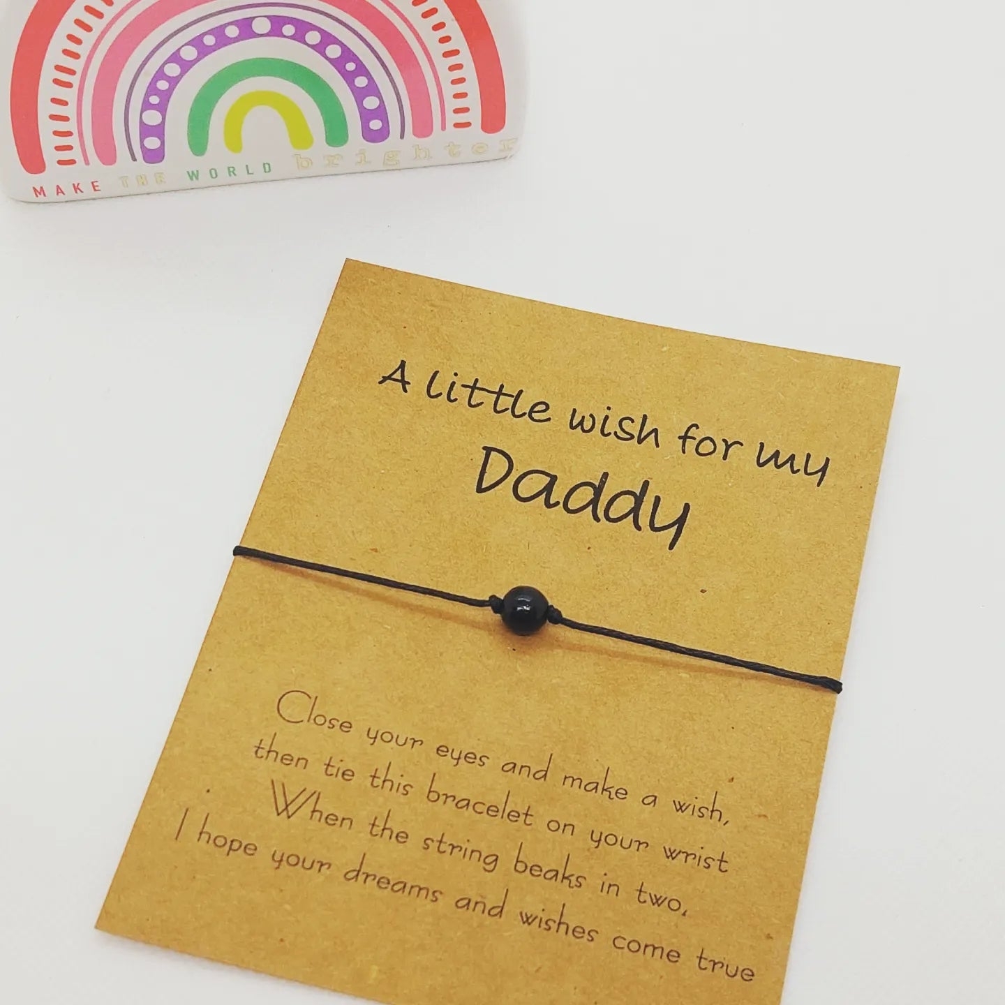 Dad wish bracelet, A little wish for my Daddy, Uncle, Grandad – Birthday bracelet Wish for Daddy