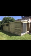23 x 12ft Garden Shed With Log Store And Dog Kennel