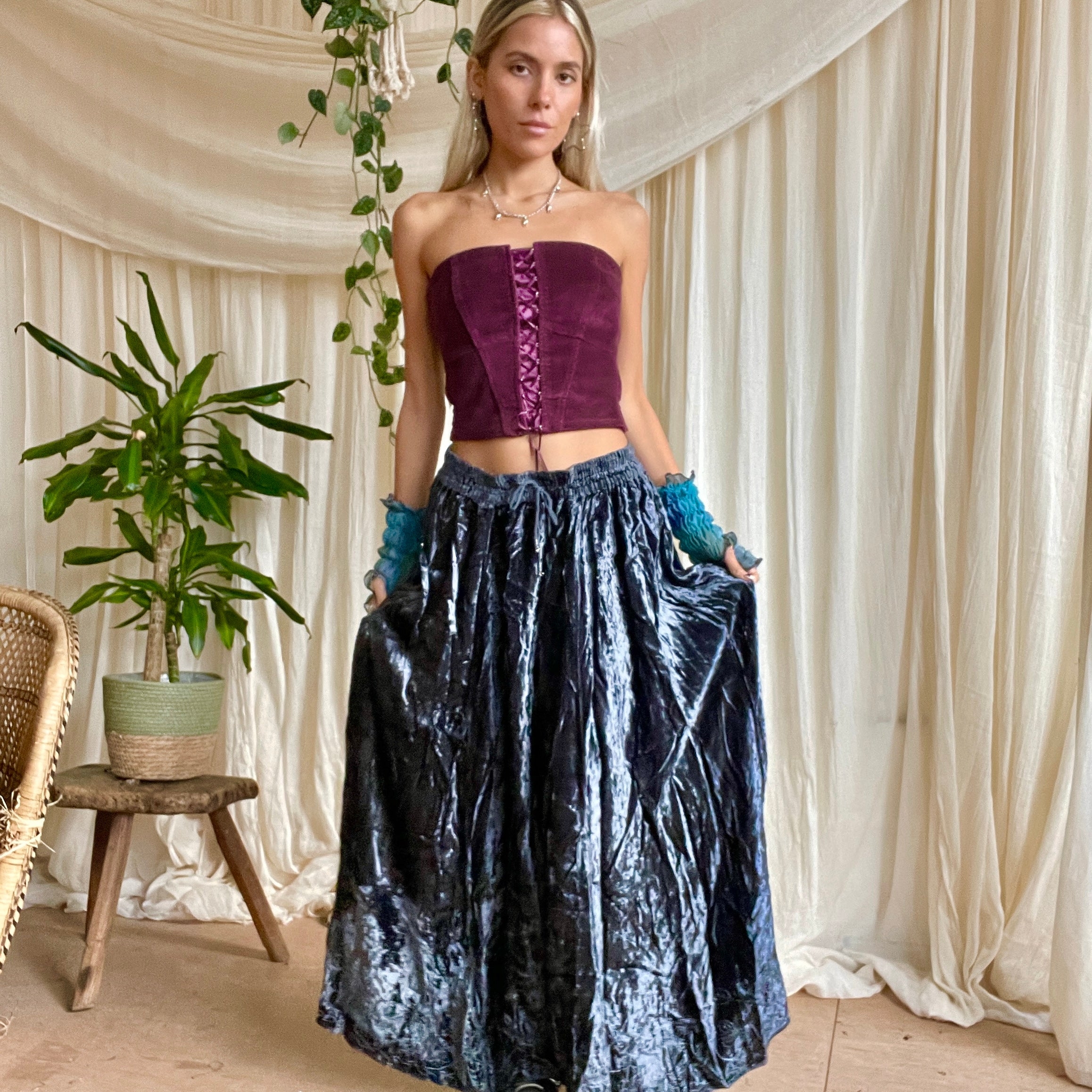 Velvet Tie Dye Maxi Skirt – Portobello Vintage Market