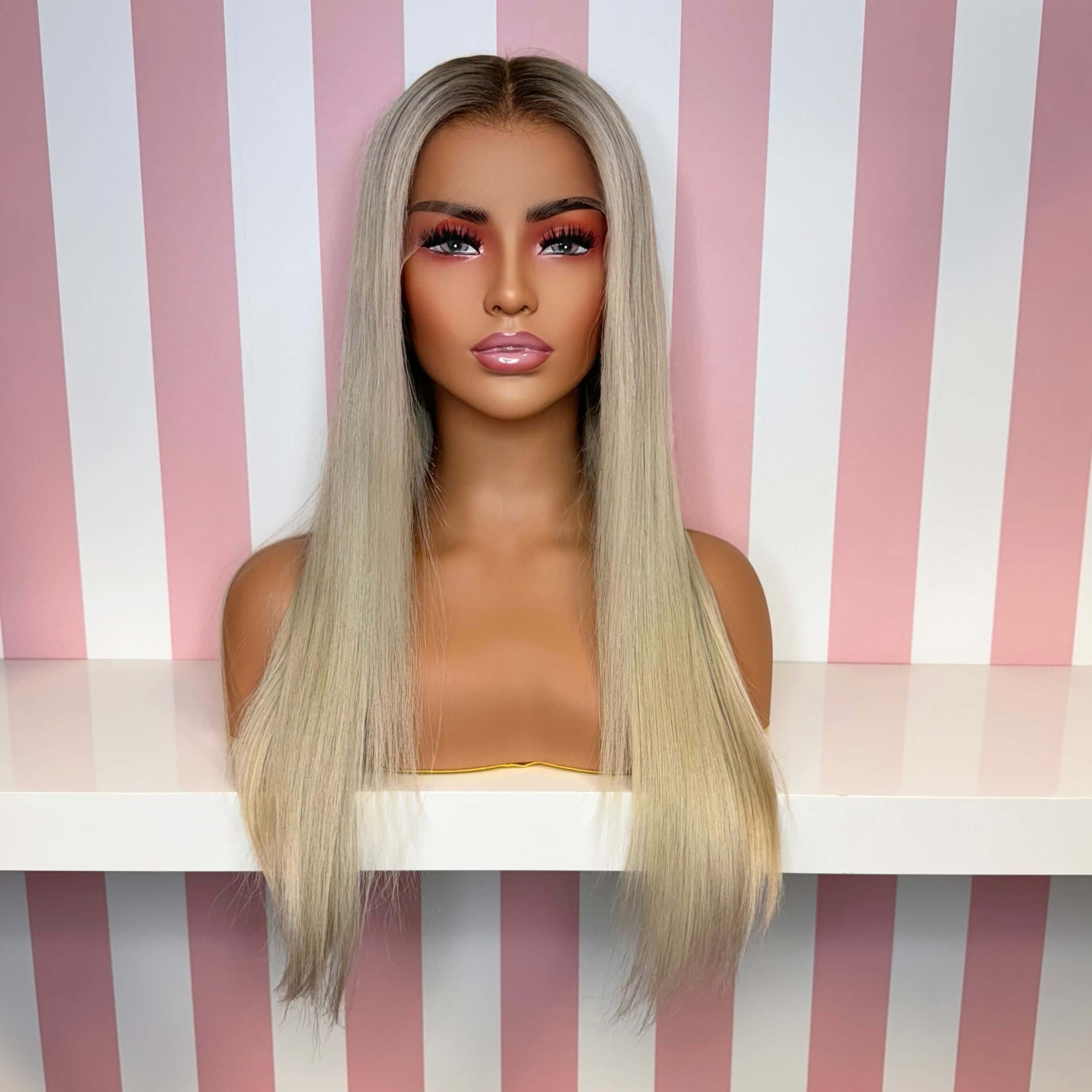 HOLLY WIG – Ready to Ship – 100% Human Hair – Blonde / Dark Roots – Lace Wig – By Olivia Hines