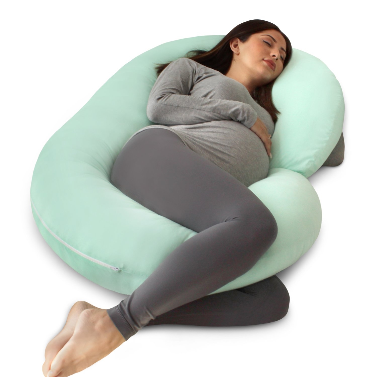 Pregnancy Pillow Replacement Cover – C-Shape – Mint