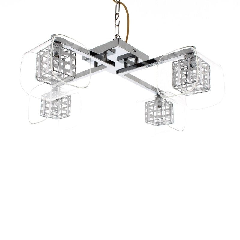 Impex LIghting Avignon Glass Flush 4 Lights Ceiling Fitting In Crystal And Chrome Finish PGH01515/04/PL/CH – Avignon flush – Impex Lighting – Daz