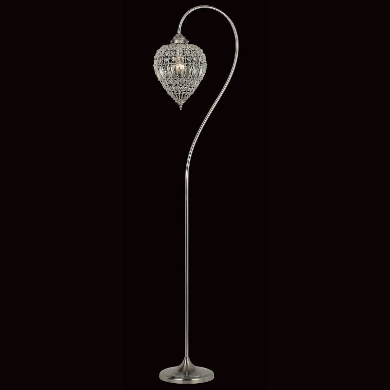 Impex Lighting Bombay Single Lights Floor Lamp In Crystal And Satin Nickel Finish CO01219/FL – Bombay Floor Lamp – Impex Lighting – Daz Lighting