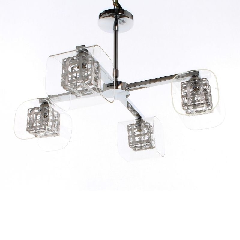 Impex Lighting Avignon Glass 4 Lights Ceiling Fitting In Crystal And Chrome Finish PGH01515/04A/CH – Avignon ceiling – Impex Lighting – Daz Lighting