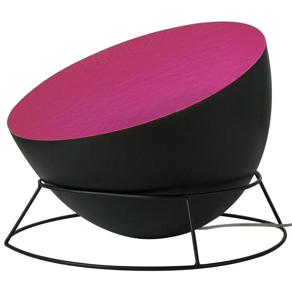 in-es.artdesign – Luna H2O Black Floor Lamp – Magenta – Black / Pink – Nebulite (Fibreglass) / Steel – 27.5cm
