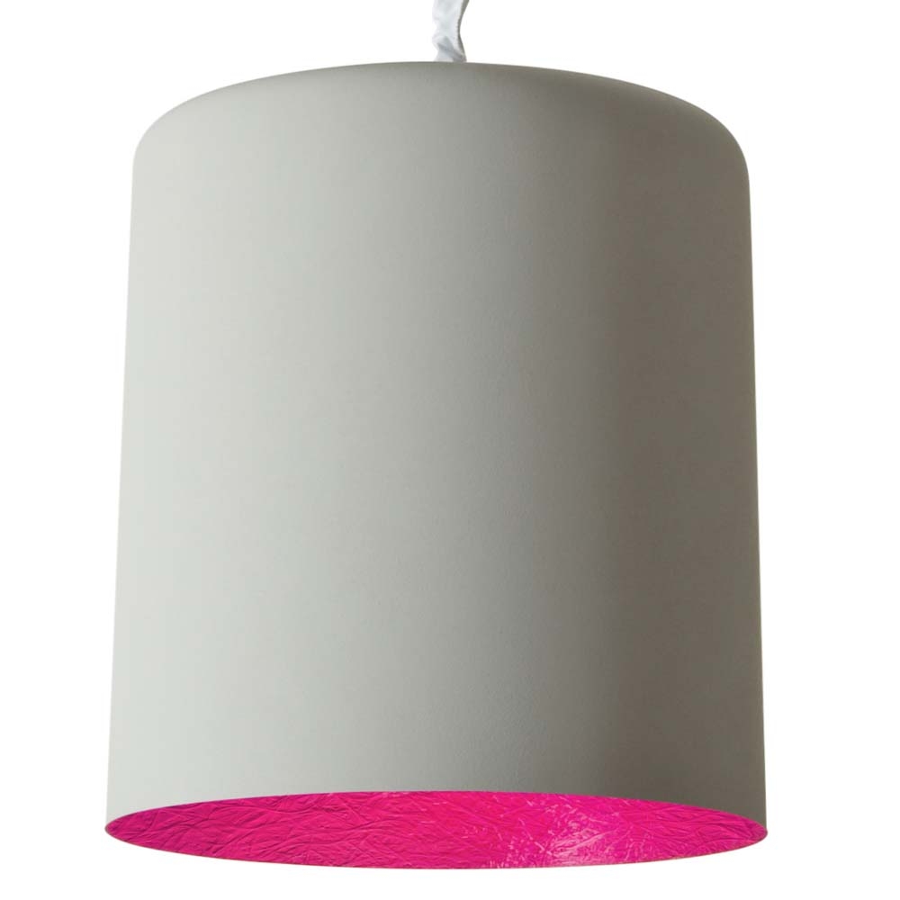 in-es.artdesign – Matt Bin Cemento Pendant Light – Magenta – Grey / Pink – Cement Nebulite (Fibreglass) – 35cm